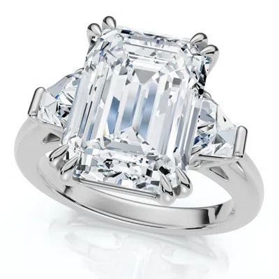 POMPEII3 CERTIFIED 4.40CT EMERALD DIAMOND ENGAGEMENT RING 14K GOLD OR PLATINUM LAB GROWN