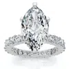 Pompeii3 Certified 4.40ct Marquise Eternity Engagement Ring 14k Gold Or Pt Lab Grown In Multi