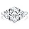 Pompeii3 Certified 4.40ct Oval & Half Moon Diamond Engagement Ring White Gold Lab Grown In White