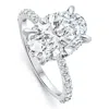 Pompeii3 Certified 4.55ct Oval Diamond Side Halo Engagement Ring 14k White Gold Lab Grown Size: 7 In Multi