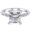 Pompeii3 Certified 4.59ct Princess Cut Diamond Engagement Ring White Gold Lab Grown In Silver