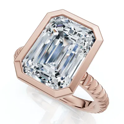 Pompeii3 Certified 4ct Bezel Solitaire Diamond Engagement Ring 14k Gold Lab Grown In Multi