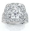 Pompeii3 Certified 4ct Diamond 3-row Engagement Ring 14k Gold Lab Grown In Multi
