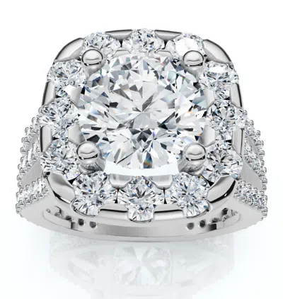Pompeii3 Certified 4ct Diamond 3-row Engagement Ring 14k Gold Lab Grown In Multi