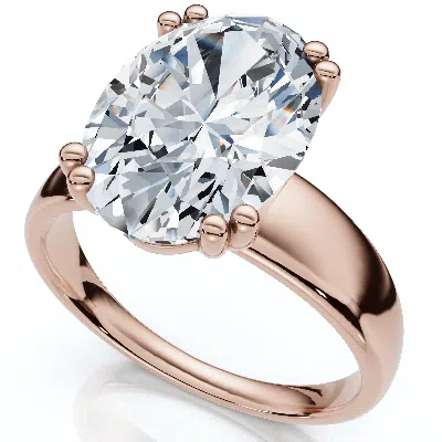 Pompeii3 Certified 4ct Oval Diamond Solitaire Engagement Ring Lab Grown In Metallic