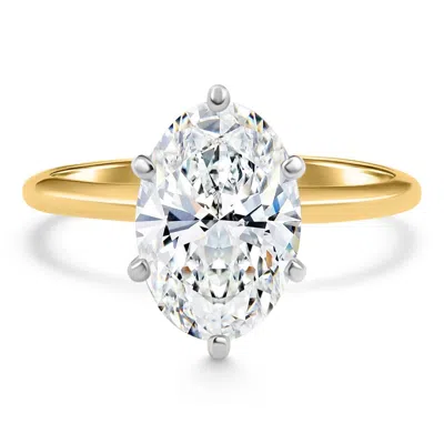 Pompeii3 Certified 4ct Oval Solitaire Diamond Engagement Ring 14k Gold Lab Grown In Burgundy