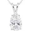 Pompeii3 Certified 4ct Pear Shape Solitaire Lab Grown Diamond Pendant White Gold Necklace In Silver