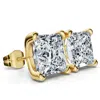 Pompeii3 Certified 4ct Princess Cut Martini Studs 14k Gold Lab Grown