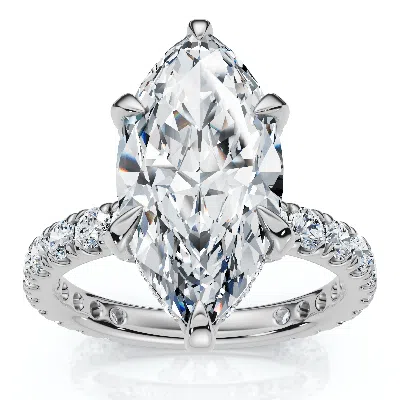 Pompeii3 Certified 4ct Viviana Marquise Diamond Engagement Ring 14k Gold Or Platinum In Metallic