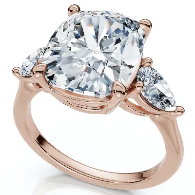 Pompeii3 Certified 5 1/2ct Annie Cushion Diamond Engagement Ring 14k Gold Or Pt Lab Grown In Multi