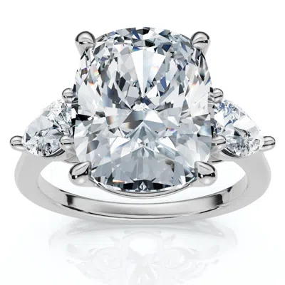 Pompeii3 Certified 5 3/4ct Aria Cushion Diamond Engagement Ring 14k Gold Or Pt Lab Grown In Silver