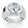 Pompeii3 Certified 5ct Elon Signature Men's Bezel Diamond Ring 14k Gold Or Pt Lab Grown