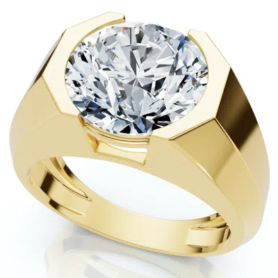 Pompeii3 Certified 5 Ct Elon Signature Men's Bezel Diamond Ring 14k Gold Or Pt Lab Grown