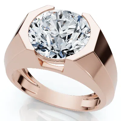 Pompeii3 Certified 5 Ct Elon Signature Men's Bezel Diamond Ring Lab Grown In Gold