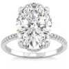 POMPEII3 CERTIFIED 5.33CT OVAL DIAMOND SIDE HALO ENGAGEMENT RING 14K GOLD LAB GROWN