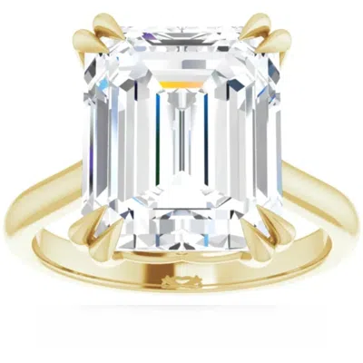Pompeii3 Certified 5.02ct Emerald Cut Diamond Designer Engagement Ring Lab Grown 14k Gold In Silver