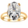 Pompeii3 Certified 5.07ct Oval 18k Yellow Gold Diamond Engagement Ring Lab Grown In Silver