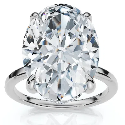 Pompeii3 Certified 5.08ct Oval Diamond Hidden Halo Engagement Ring 14k Gold Lab Grown In White