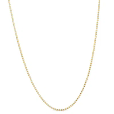 Pompeii3 Certified 5ct 18" Diamond Tennis Necklace 14k Yellow Gold Lab Grown