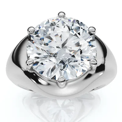Pompeii3 Certified 5ct Bryn Diamond Solitaire Engagement Ring Lab Grown In Silver