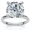 Pompeii3 Certified 5ct Cushion Diamond Engagement Ring Lab Grown 14k Gold Or Platinum In Silver