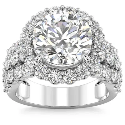Pompeii3 Certified 5ct Diamond Multi Row Engagement Ring 14k Gold Lab Grown In Metallic