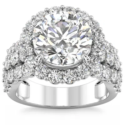 Pompeii3 Certified 5ct Diamond Multi Row Engagement Ring 14k Gold Lab Grown In Silver
