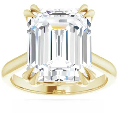 Pompeii3 Certified 5ct Emerald Cut Diamond Designer Engagement Ring Lab Grown 14k Gold Size: 7
