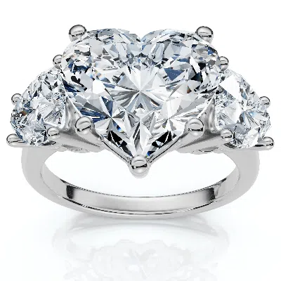 Pompeii3 Certified 5ct Heart Shape Diamond Engagement Ring 14k Gold Or Platinum Lab Grown In Metallic