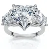 Pompeii3 Certified 5ct Heart Shape Diamond Engagement Ring 14k Gold Or Platinum Lab Grown In Multi