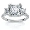 Pompeii3 Certified 5ct Michelle Princess Cut Diamond Engagement Ring 14k Gold Lab Grown In Multi