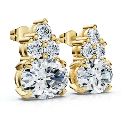 Pompeii3 Certified 5ct Oval Diamond Studs 14k Gold Lab Grown Fg/vs In Silver