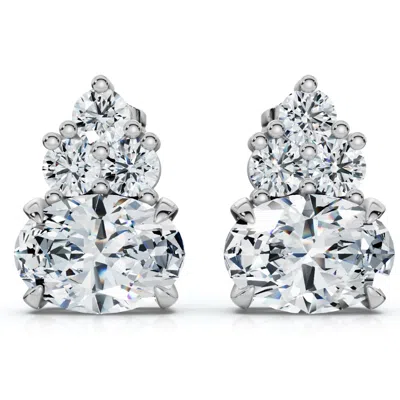 Pompeii3 Certified 5ct Oval Diamond Studs 14k Gold Lab Grown Fg/vs In Multi