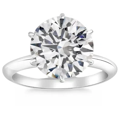 Pompeii3 Certified 5ct Solitaire Diamond Engagement Ring 14k White Gold Lab Grown In Silver