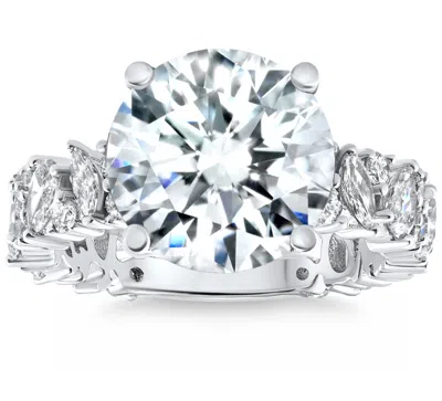 Pompeii3 Certified 6.78ct Round Cut Diamond Engagement Ring 14k White Gold Lab Grown Size: 7 In Multi