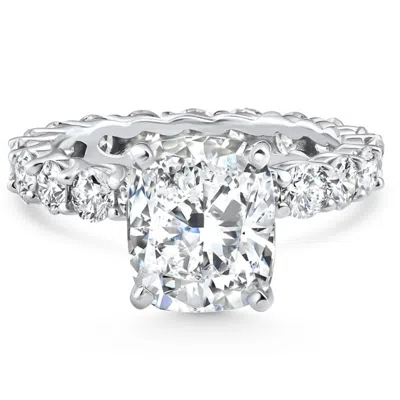 Pompeii3 Certified 6.90ct Cushion Diamond Engagement Eternity Ring Gold Lab Grown Size: 7 In Multi