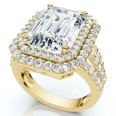 Pompeii3 Certified 6ct Aria Emerald Diamond Engagement Ring 14k Gold/platinum Lab Grown In Metallic