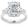 Pompeii3 Certified 6ct Cushion Cut 3-stone Diamond Engagement Ring 14k Gold Lab Grown In Multi