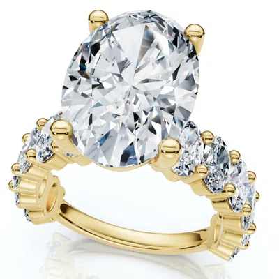 Pompeii3 Certified 6ct Oval Diamond Engagement Ring 14k Gold Lab Grown In Silver