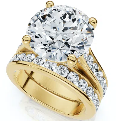 Pompeii3 Certified 6ct Sharon Diamond Engagement Wedding Ring Set Gold Lab Grown