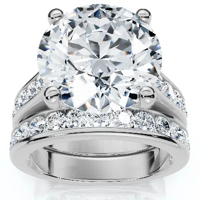 Pompeii3 Certified 6ct Sharon Diamond Engagement Wedding Ring Set Gold Lab Grown In Metallic