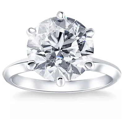 Pompeii3 Certified 6ct Solitaire Diamond Engagement Ring 14k White Gold Lab Grown In Multi