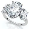 Pompeii3 Certified 6ct Three Stone Oval Diamond Anniversary Engagement Ring Lab Grown 14k In Multi