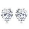 Pompeii3 Certified 6ct Tw Heart Shape Diamond Studs 14k White Gold Lab Grown In Metallic