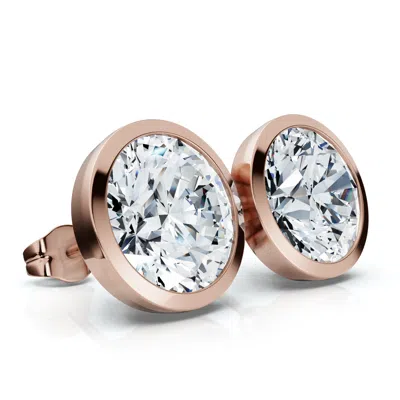 Pompeii3 Certified 6ct Tw Martini Bezel Diamond Studs 14k Gold Lab Grown In Multi