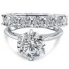 Pompeii3 Certified 7.19ct Diamond Engagement Eternity Wedding Ring Lab Grown White Gold In Silver