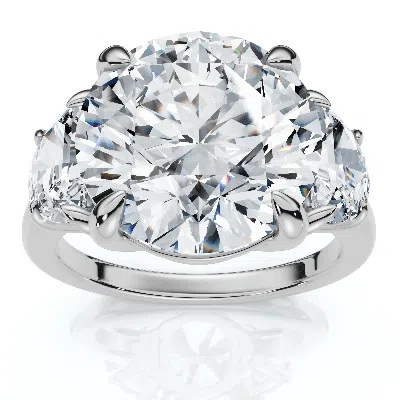 Pompeii3 Certified 7ct Diamond & Halfmoon Engagement Ring 14k Gold Or Platinum Lab Grown In Neutral