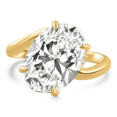 Pompeii3 Certified 7ct Oval Diamond Engagement Ring 14k Yellow Gold Lab Grown Size: 7.5