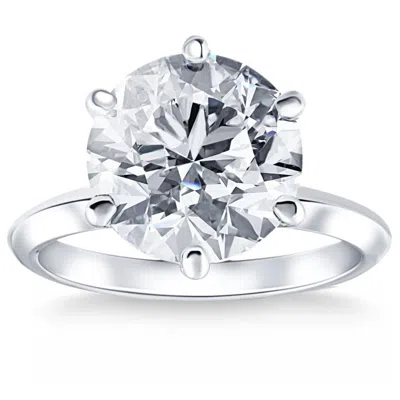 Pompeii3 Certified 7ct Solitaire Diamond Engagement Ring 14k White Gold Lab Grown Size: 6.5 In Multi
