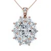 Pompeii3 Certified 8 1/2ct Oval Diamond Pendant 14k Gold Lab Grown 1.25" Tall In Multi